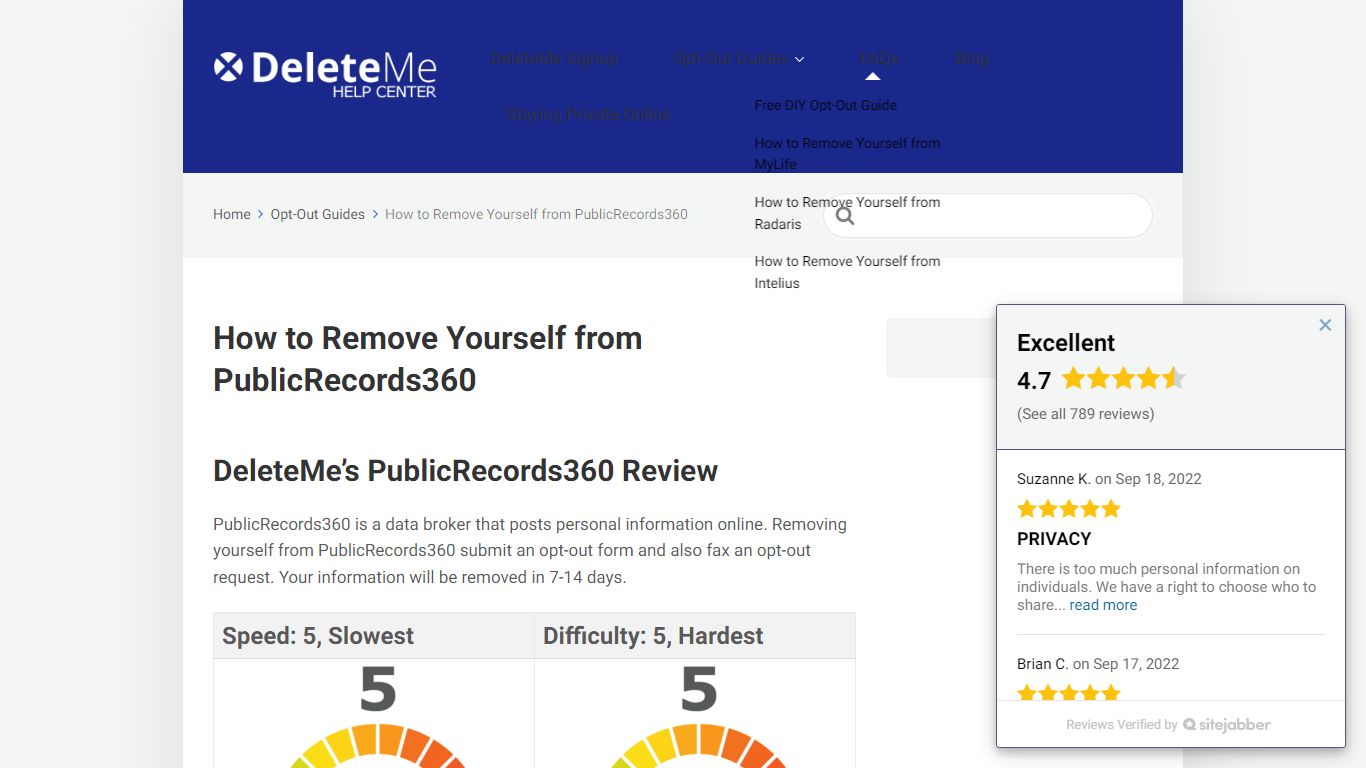 How to Remove Yourself from PublicRecords360 - DeleteMe